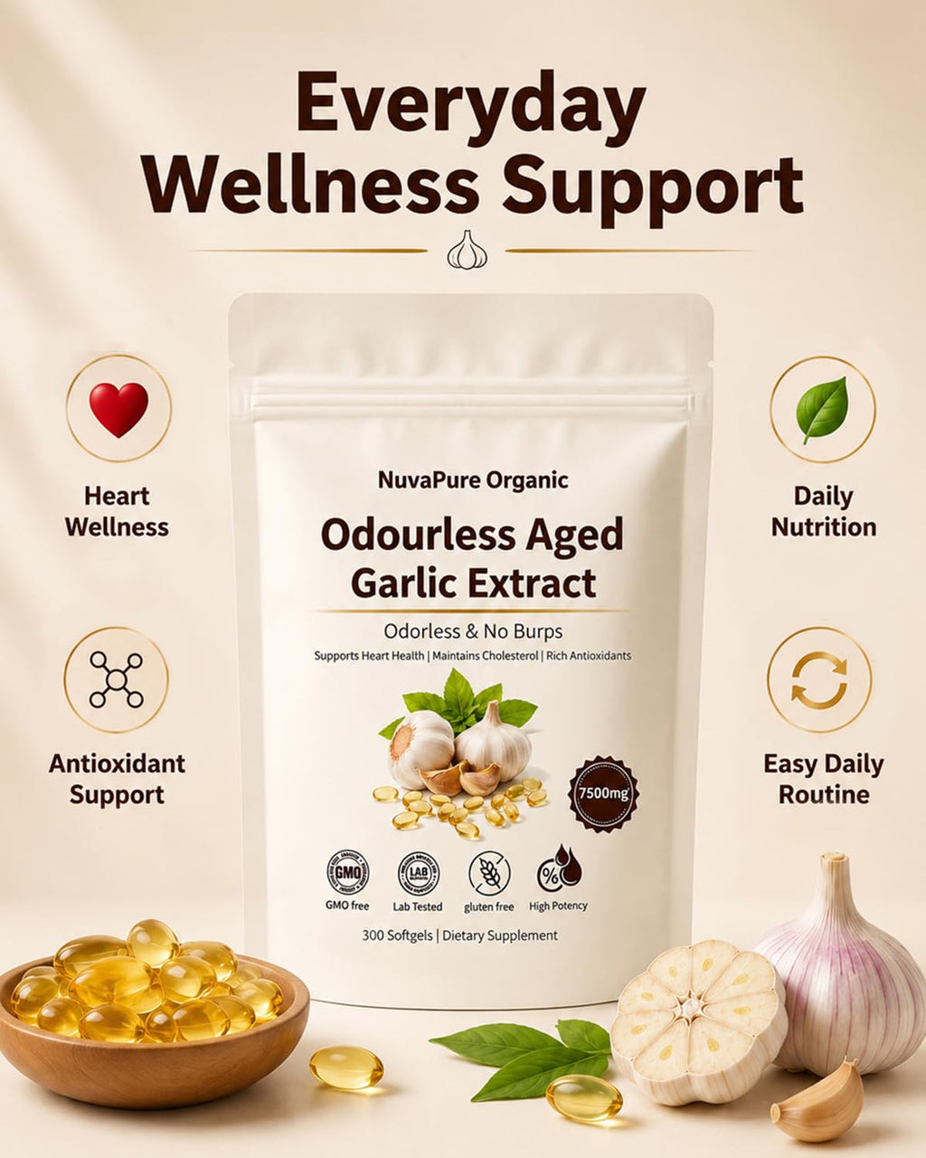 Odorless Aged Garlic Extract Capsules U980