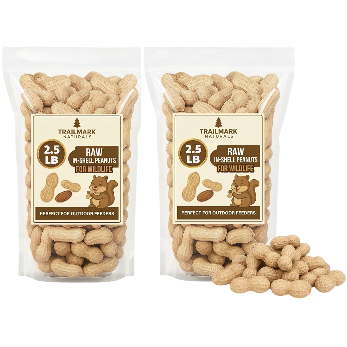 Raw Peanuts for Squirrels and Birds, 5 Pounds Total U380