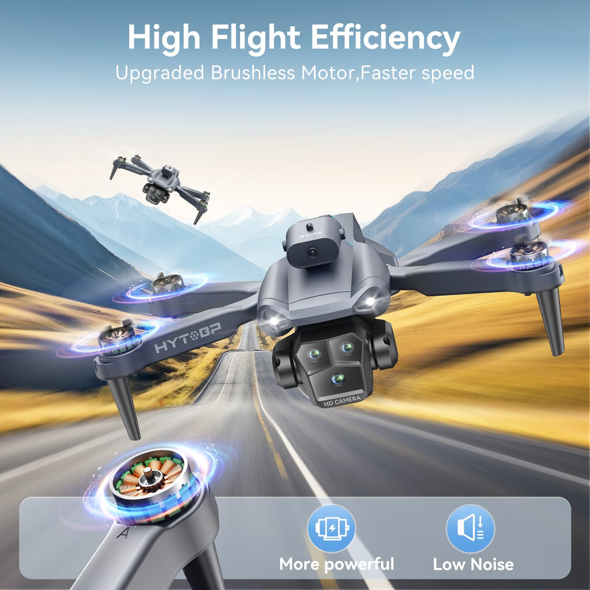 Foldable Mini Drone with Camera 1080P, 3 Batteries Q582