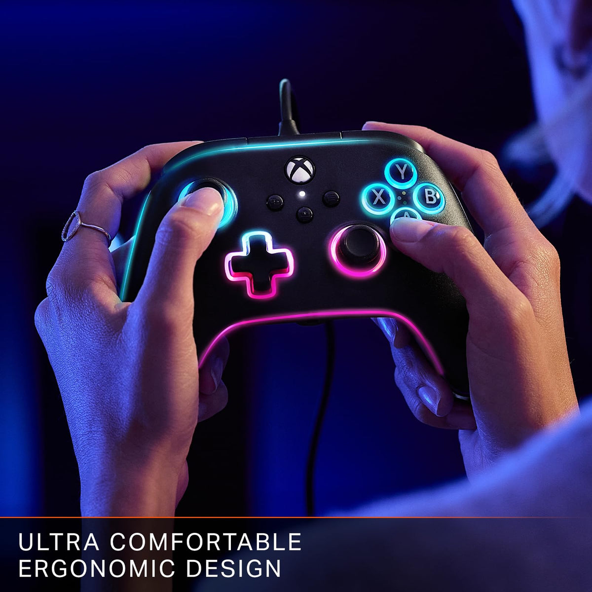 Black Wired Video Game Controller F65588