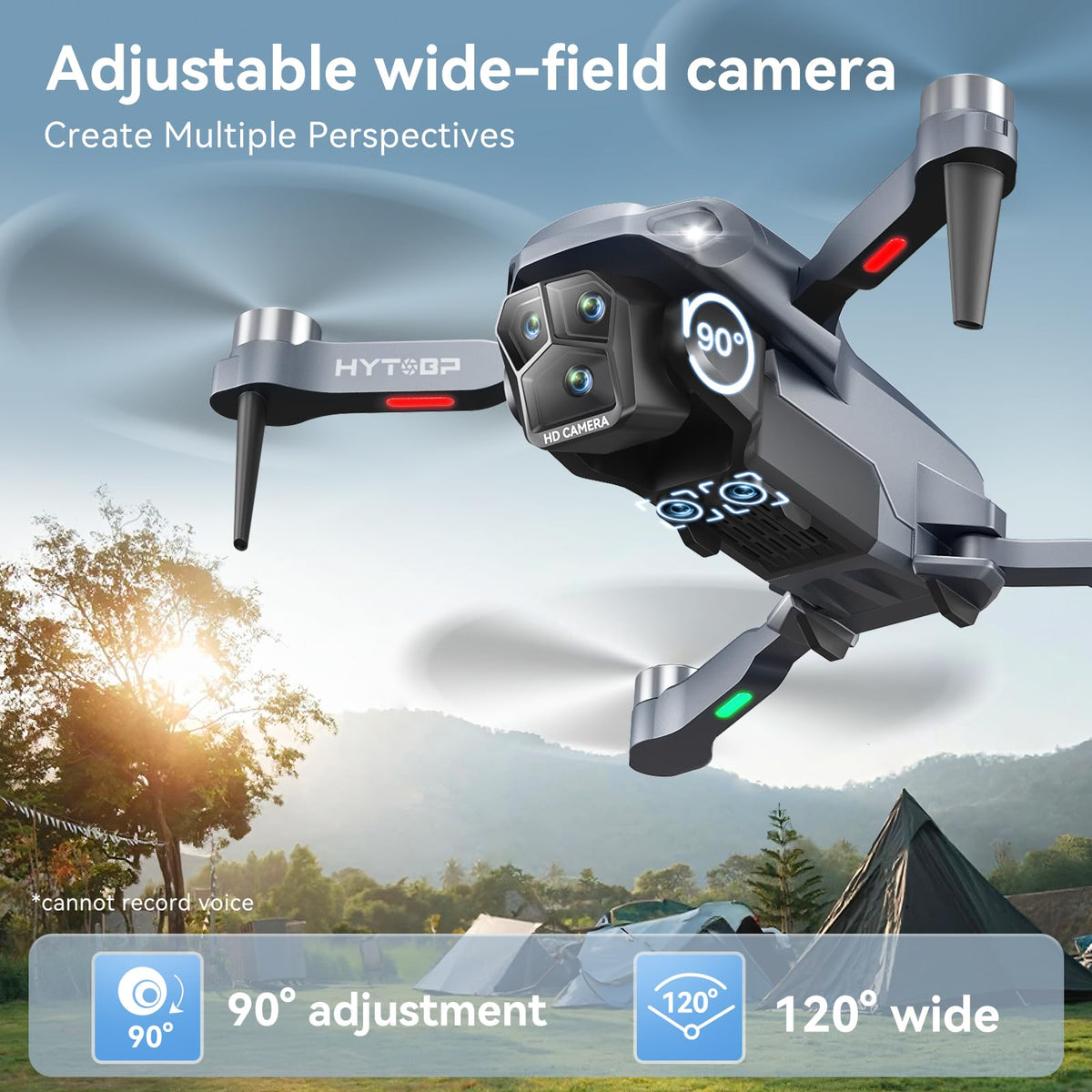 Foldable Mini Drone with Camera 1080P, 3 Batteries Q582