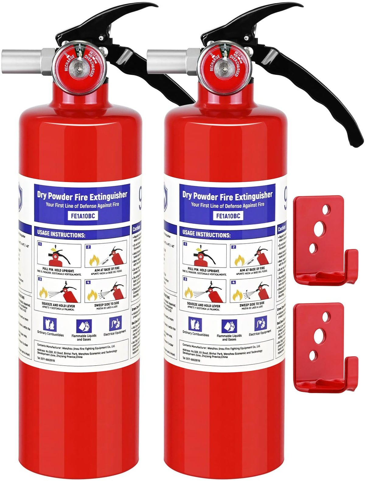 2 Pack 2.5 lb ABC Dry Chemical Fire Extinguishers R74145