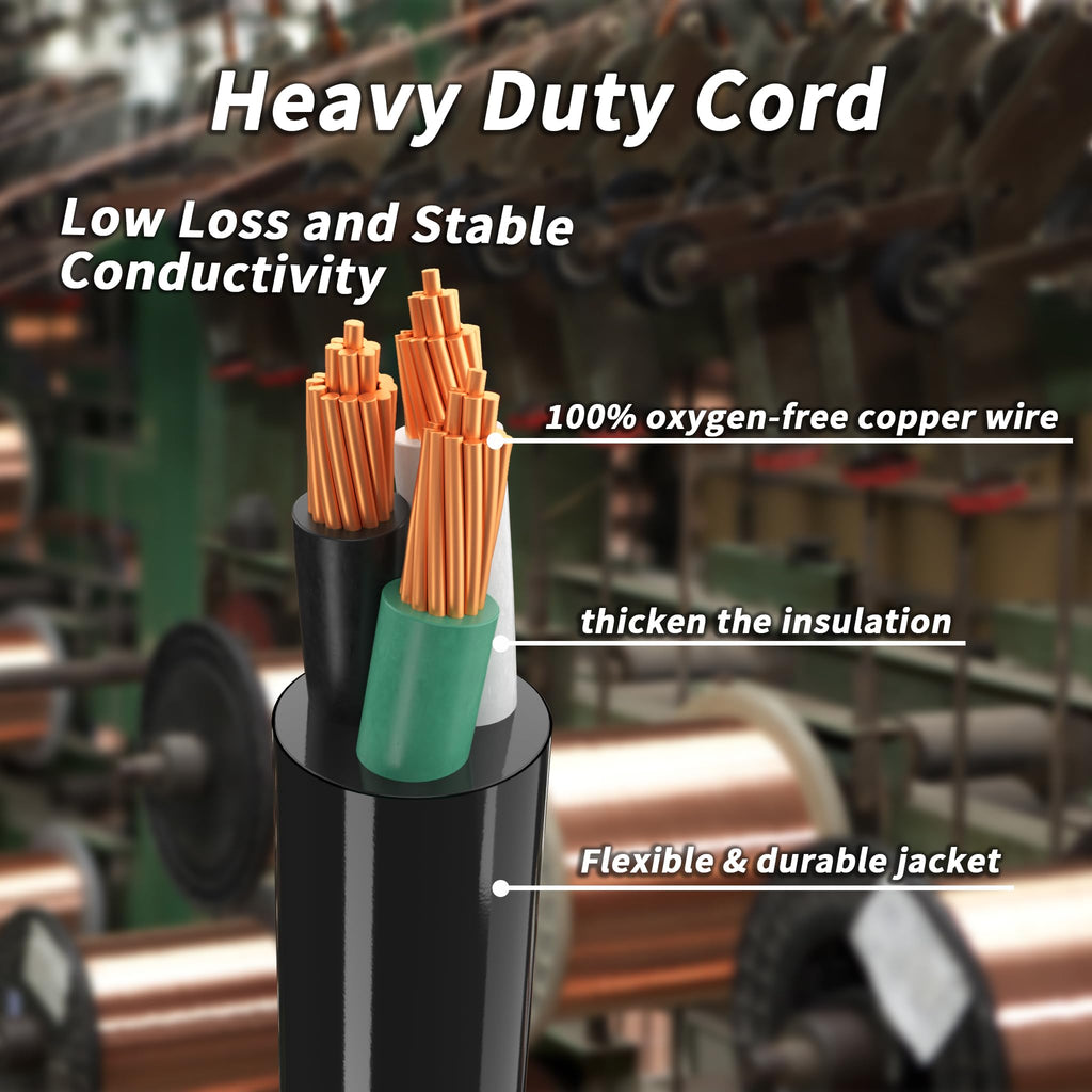 100ft 10 Gauge Waterproof Outdoor Extension Cord Black W218