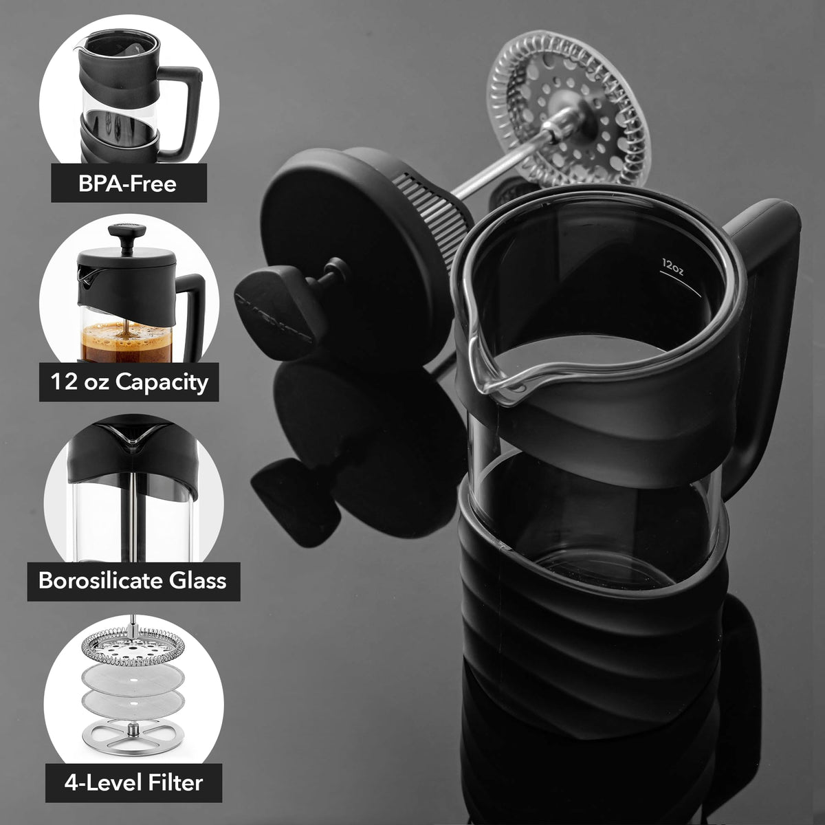 12oz French Press Coffee Maker R6302