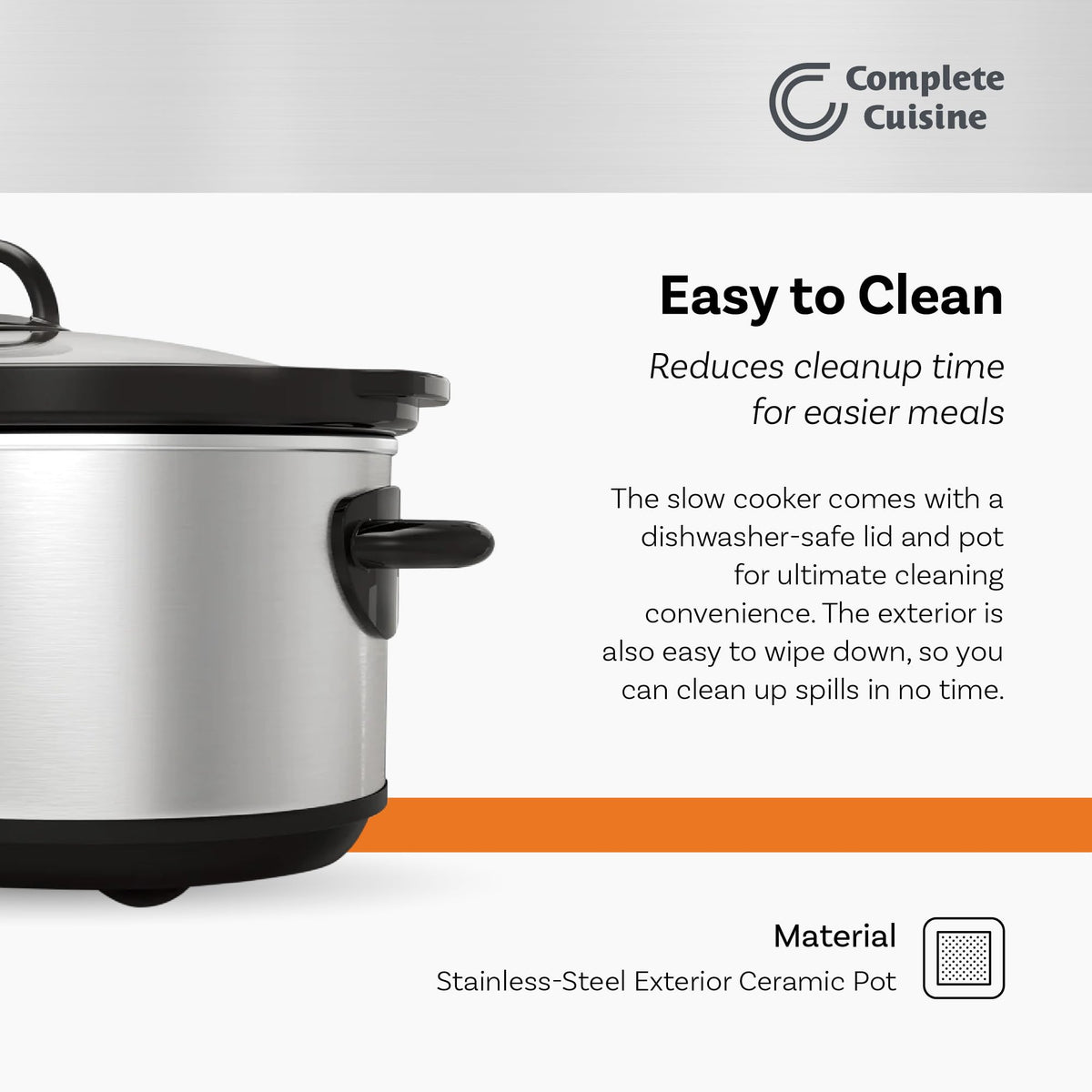 7-Quart Oval Stainless-Steel Slow Cooker M7481