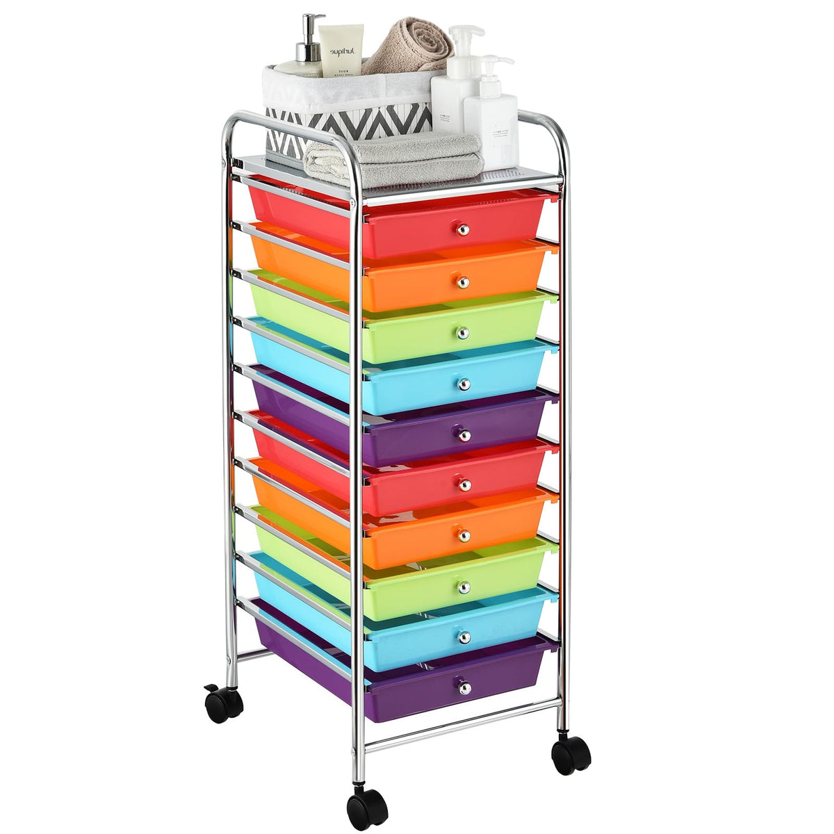 10 Drawer Rolling Storage Cart with Wheels Q257