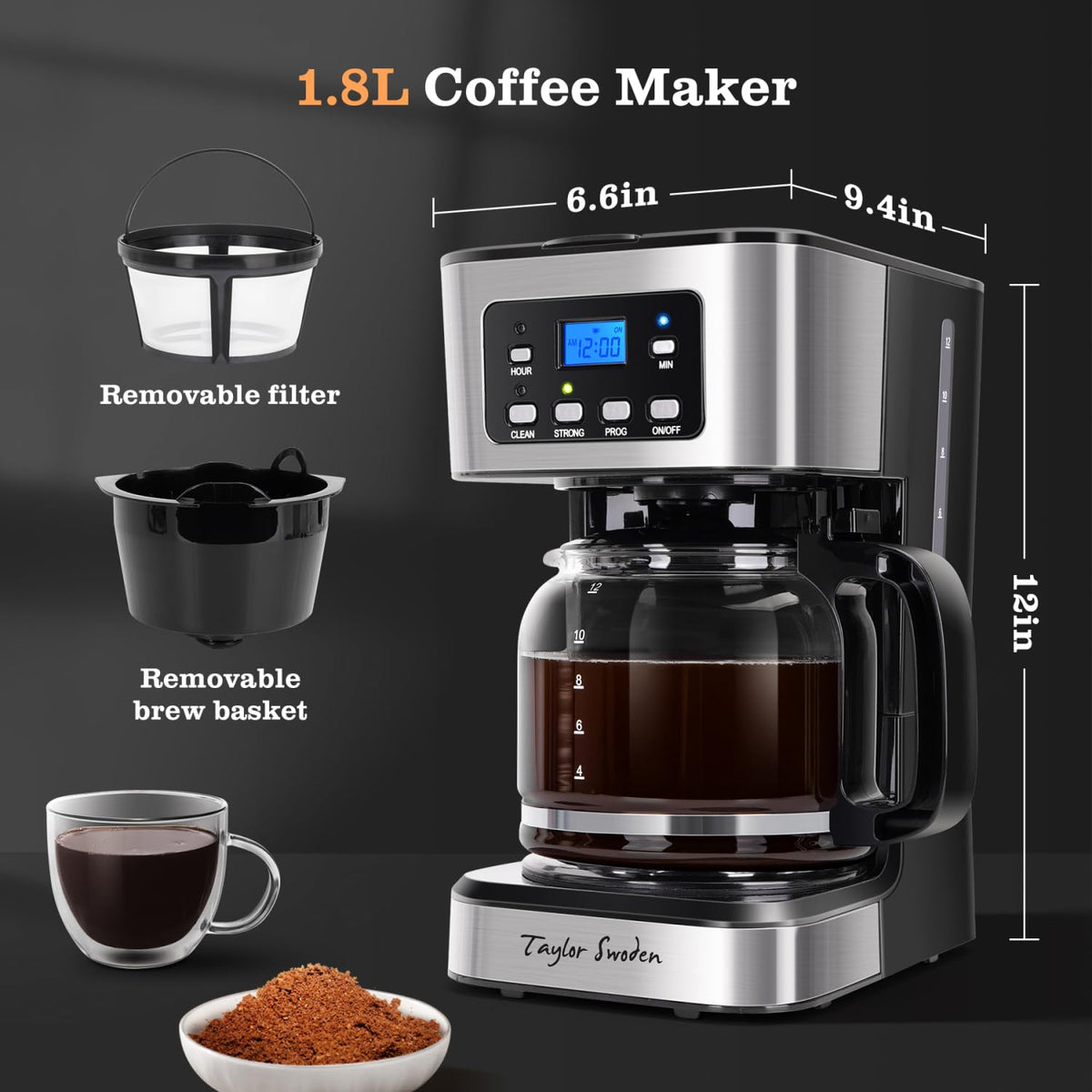 12-Cup Programmable Coffee Maker L717