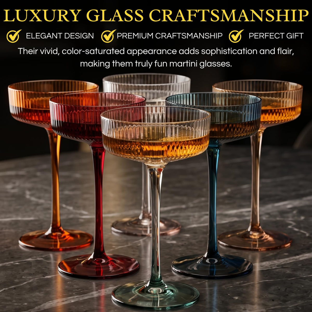 Vintage Art Deco Coupe Glasses R55197