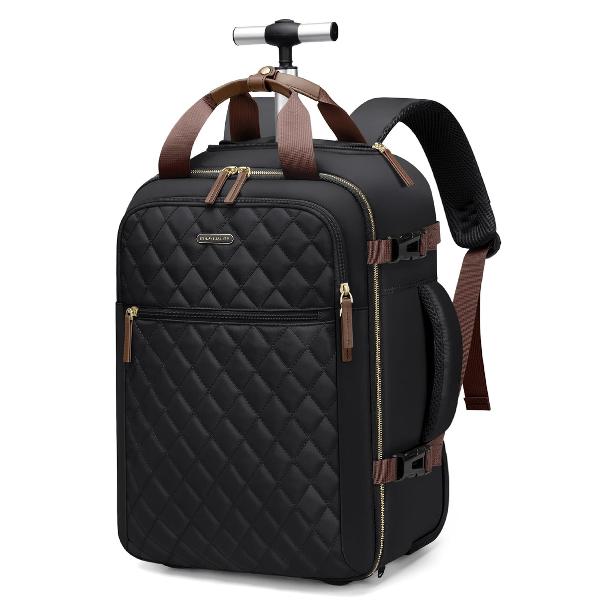 Black Rolling Laptop Backpack with Wheels Z6715