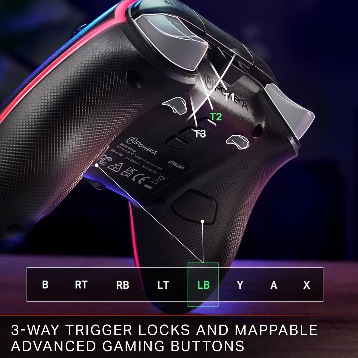 Black Wired Video Game Controller F65588