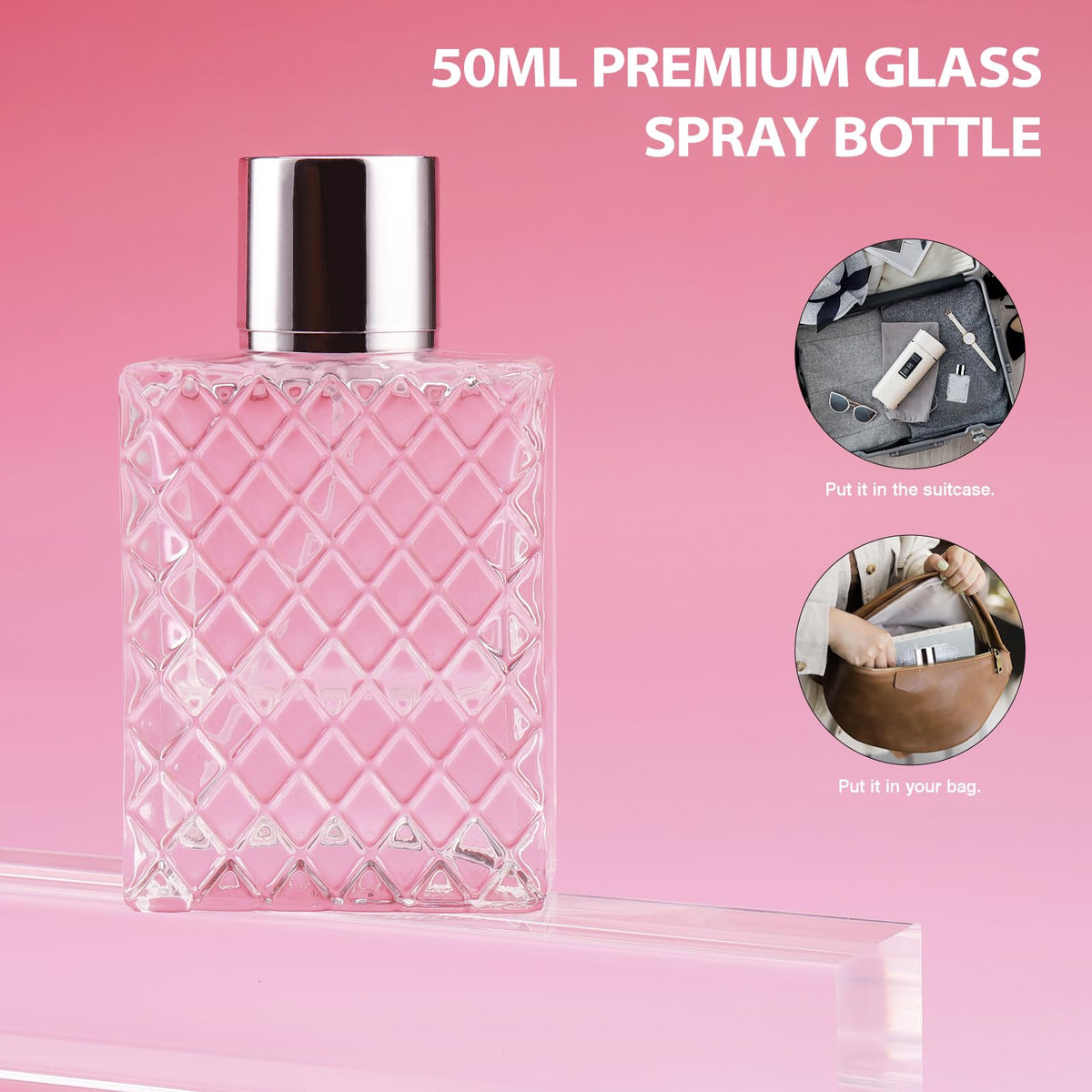 50ml Glass Perfume Bottles Empty Refillable O398575