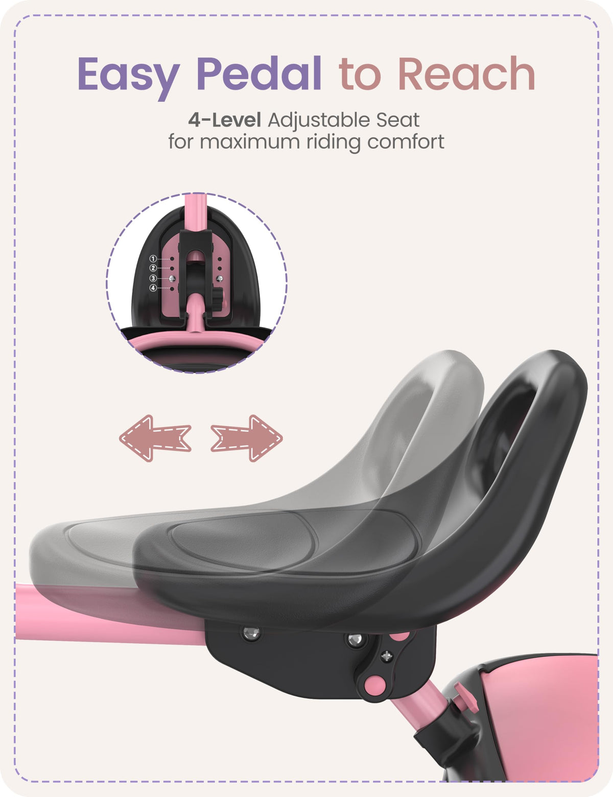 Pink Toddler Tricycle with Bell N1952