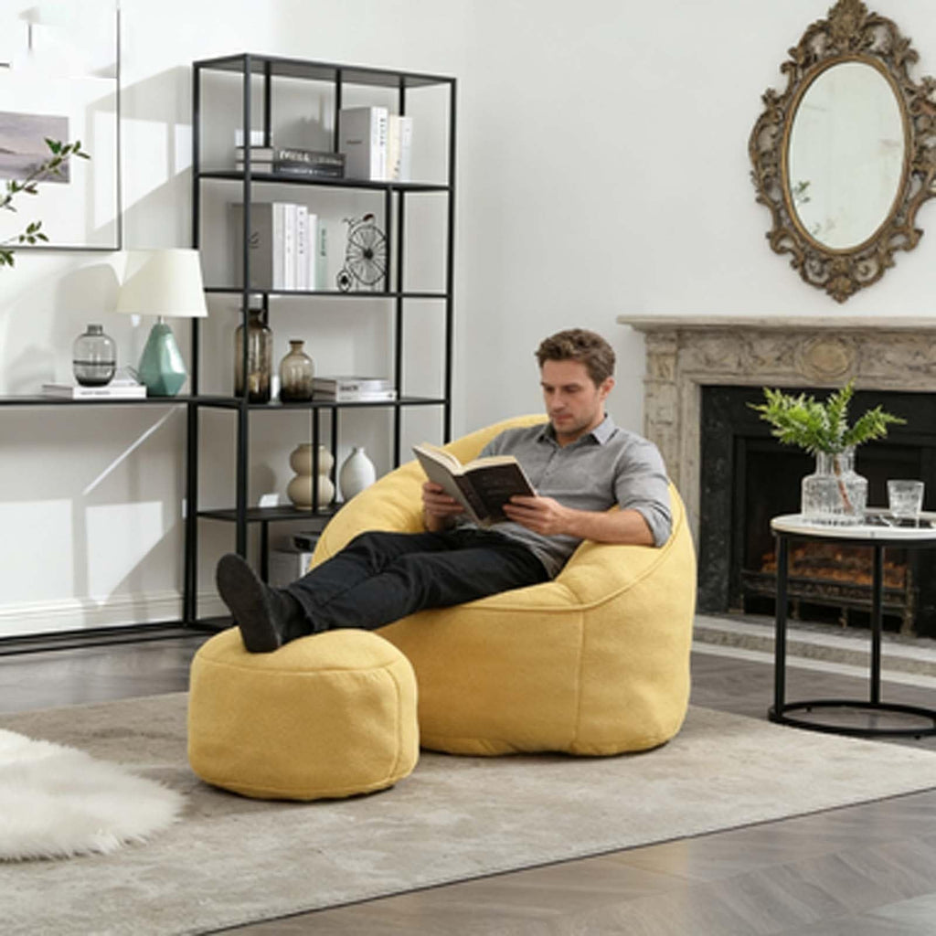 Memory Foam Bean Bag Chair with Footrest B5858
