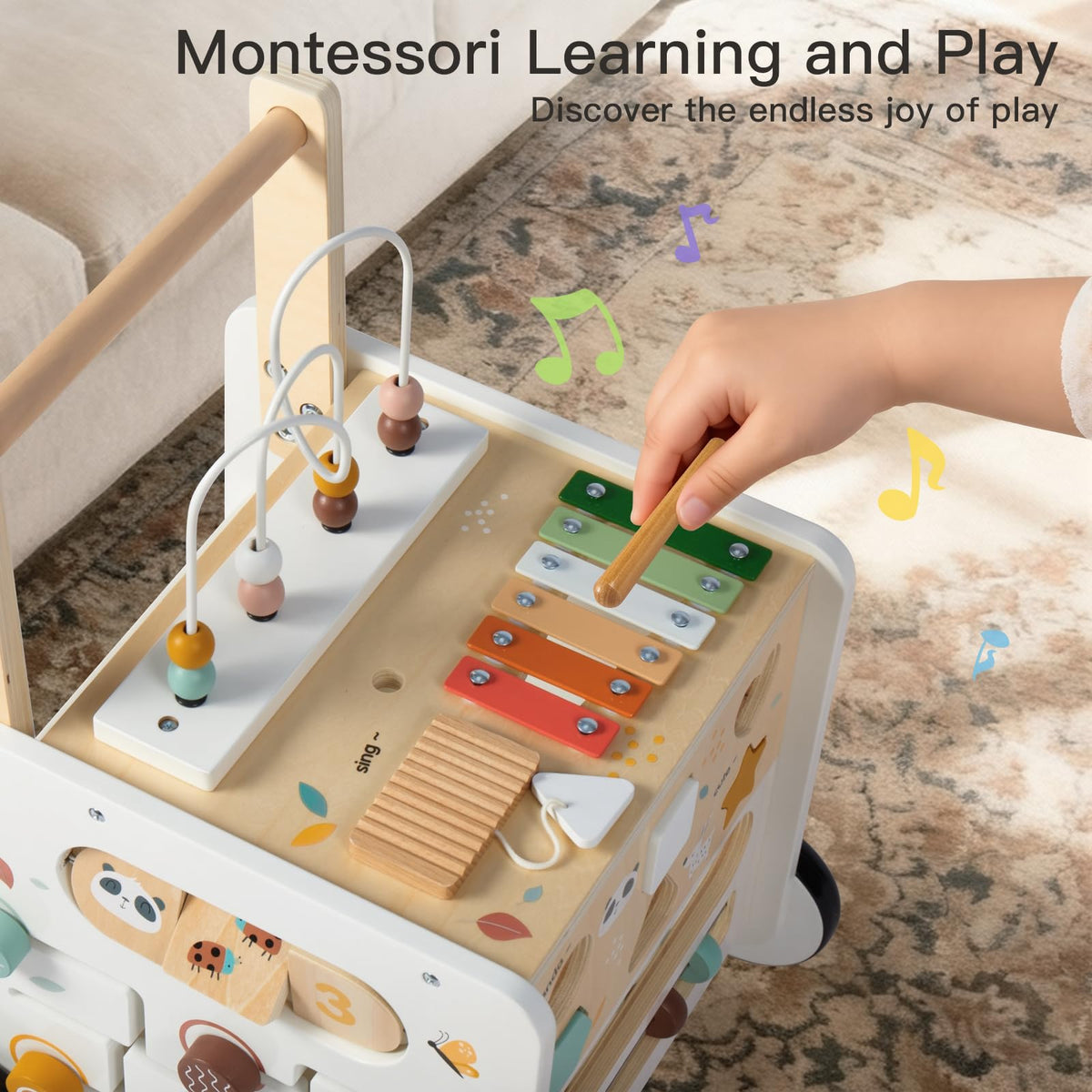 Wooden Baby Walker Activity Cube Push Walker C176