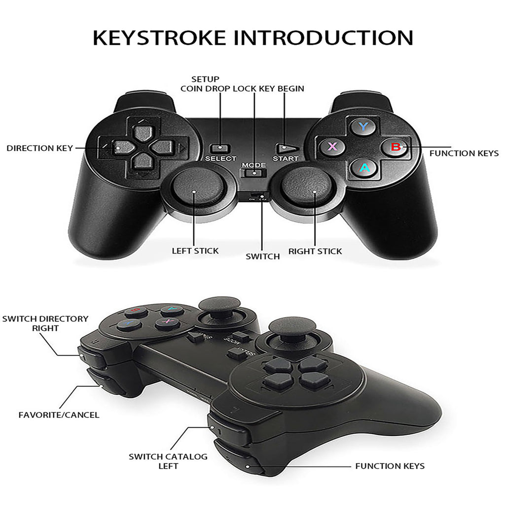 Retro Game Console with 2.4G Wireless Controllers A2354