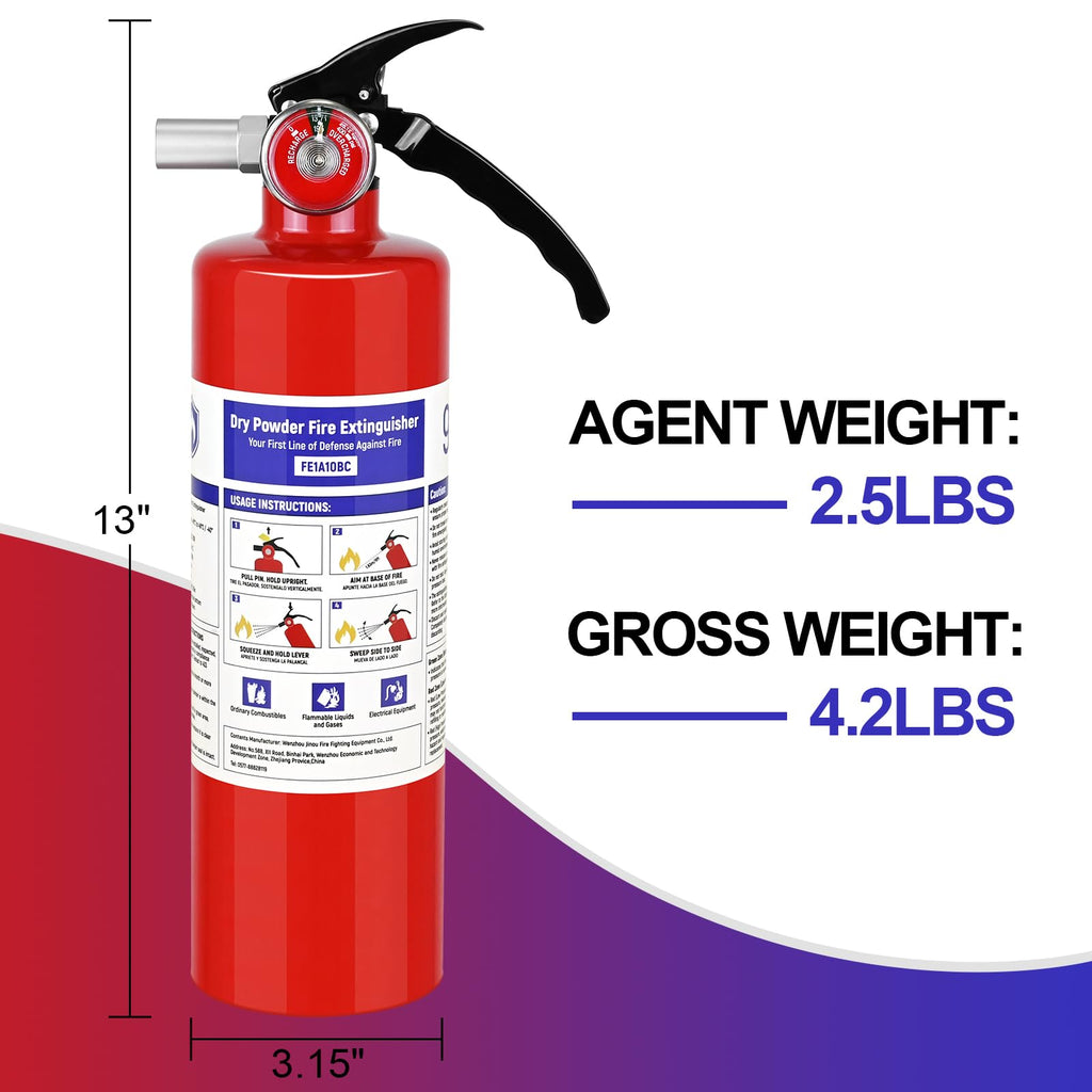 2 Pack 2.5 lb ABC Dry Chemical Fire Extinguishers R74145