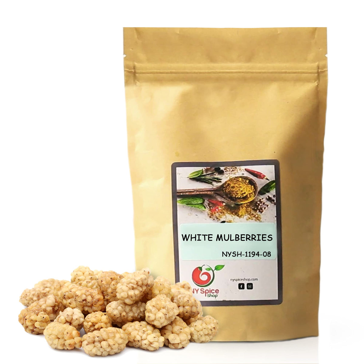 White Mulberries Sun-Dried Dried Fruit 8 Oz Y4710