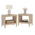 Set of 2 Square 2-Tier Nightstand with Storage S82475