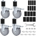 4 Inch Heavy Duty Expanding Stem Caster Wheels Set with Brake O3755