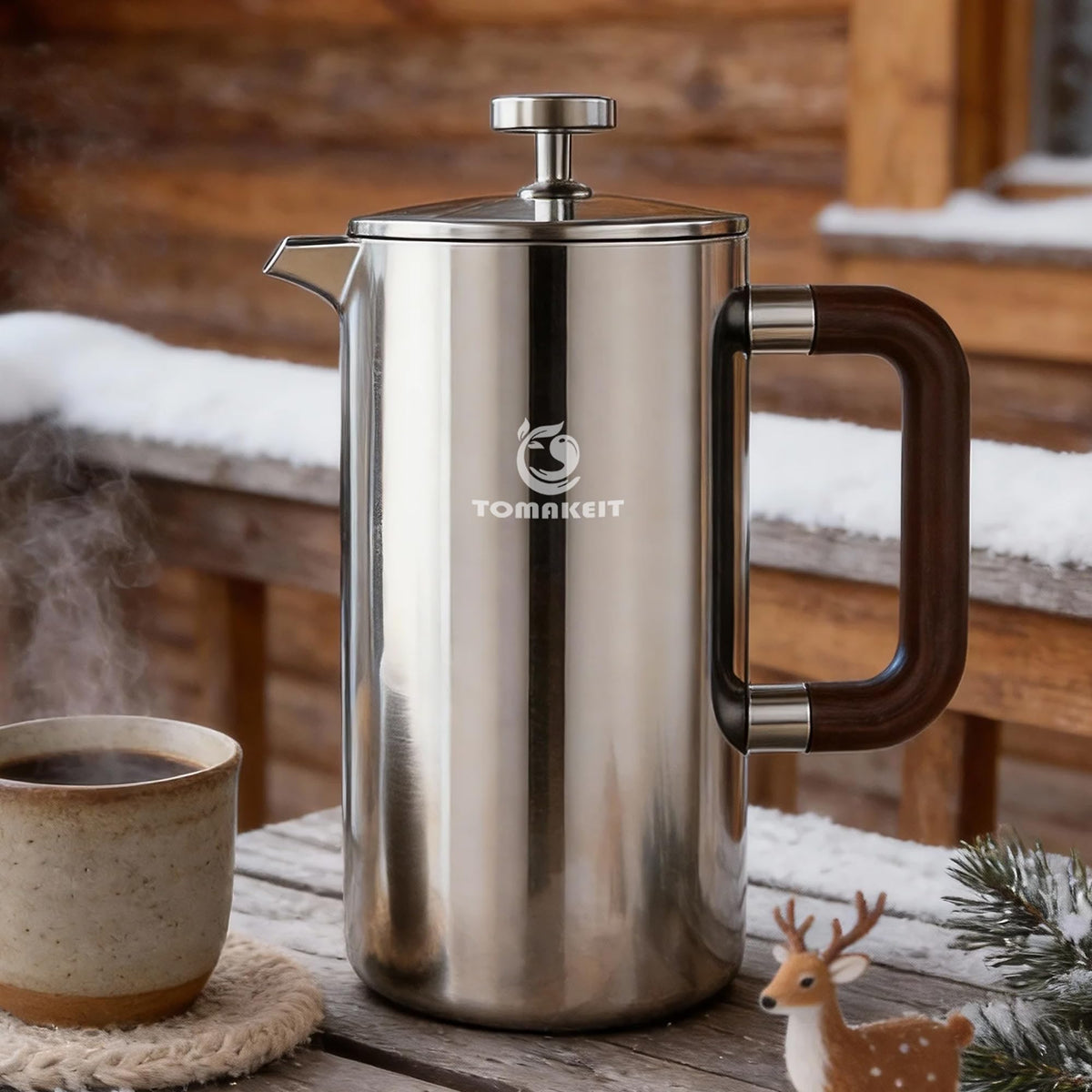 1L Stainless Steel French Press Coffee Maker G8698