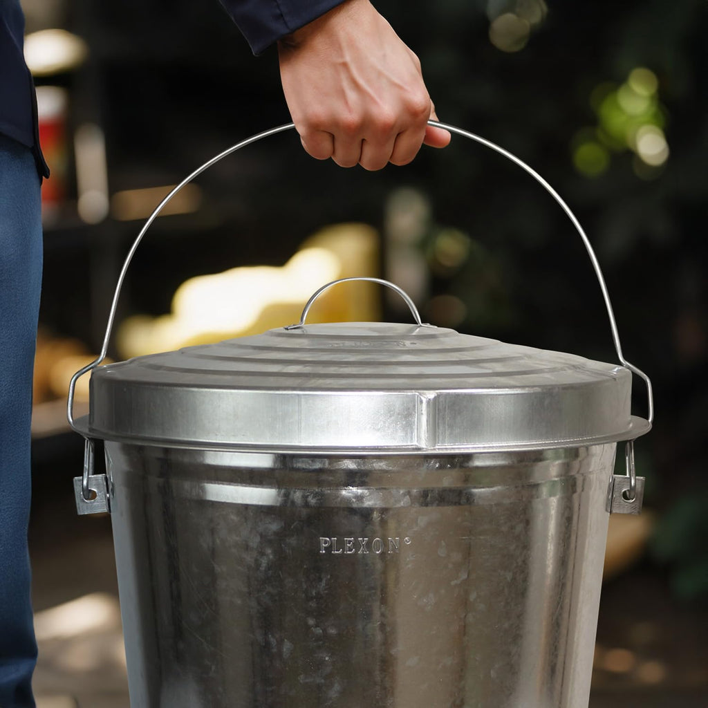 6.6 Lb Stainless Steel Hanging Poultry Feeder with 10 Gallon Storage Bucket U13711