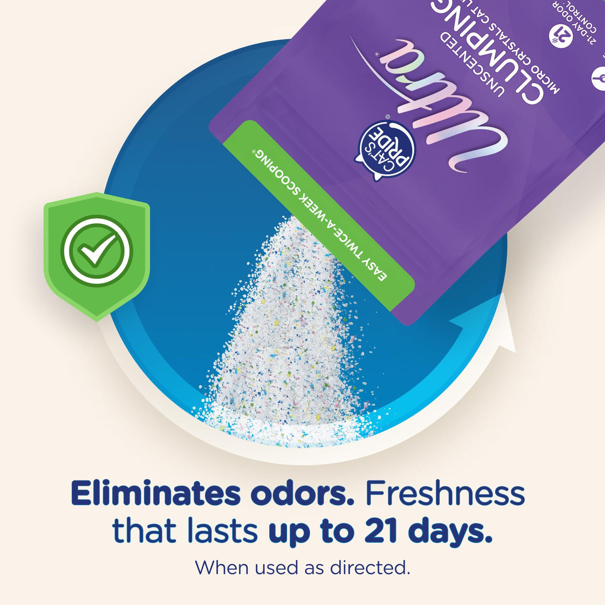 Clumping Micro Crystals Litter, Fragrance Free, 5lb D84429