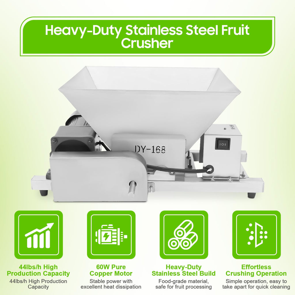 60W Stainless Steel Electric Fruit Crusher 1.06gal K43896