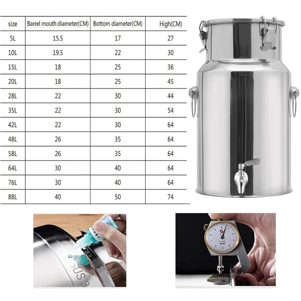 5L Stainless Steel Water Container with Tap Z6893