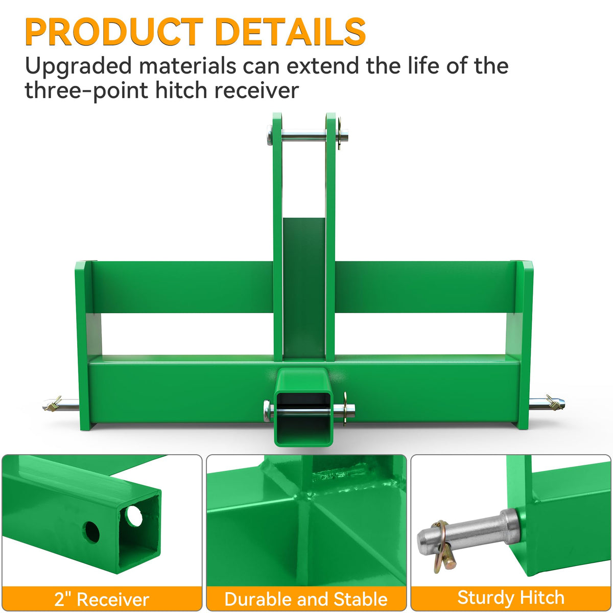 3 Point Hitch Receiver with Suitcase Weight Brackets Category 1 Z364799