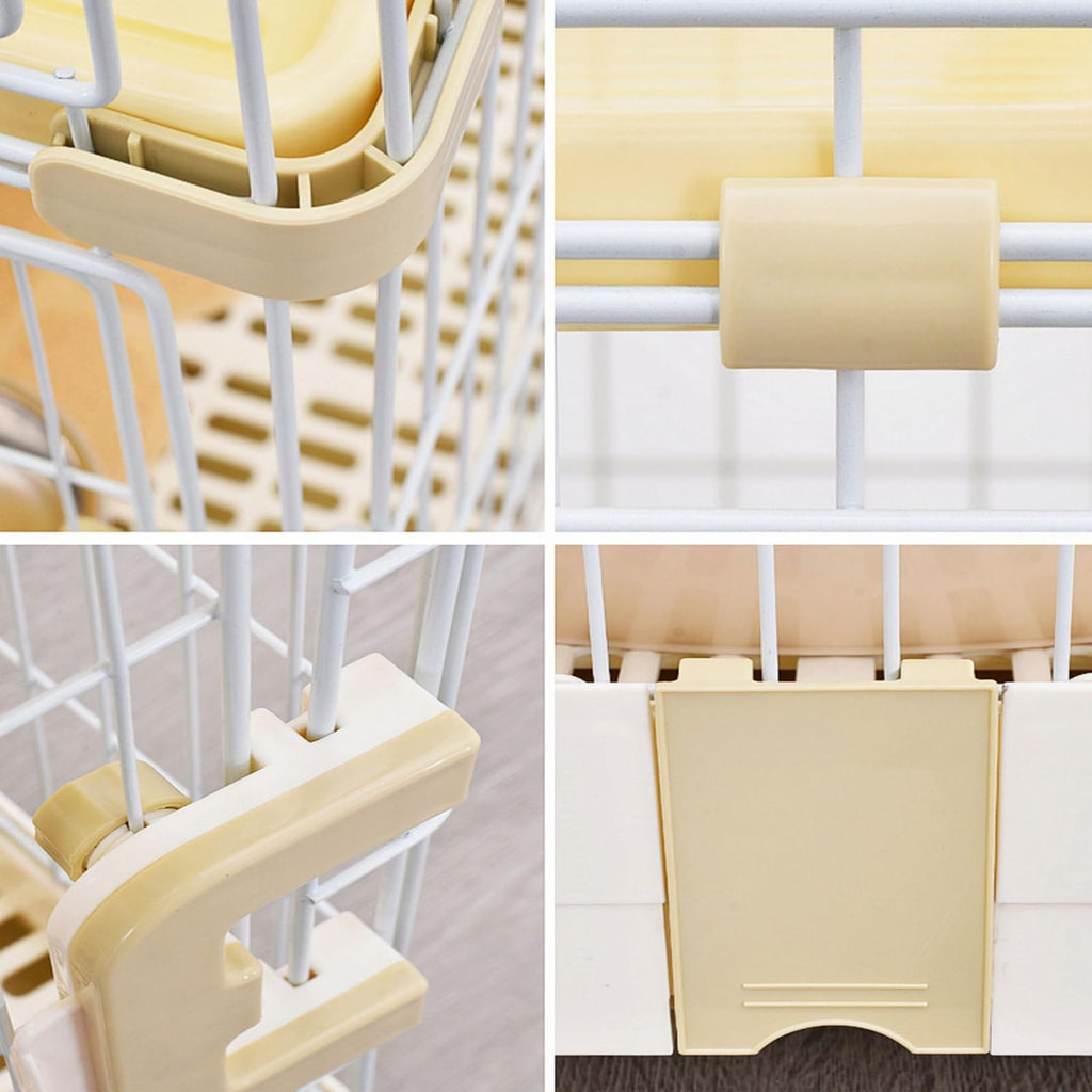 4 Tier Detachable Metal Wire Cat Cage with Double Drawer Tray W12863