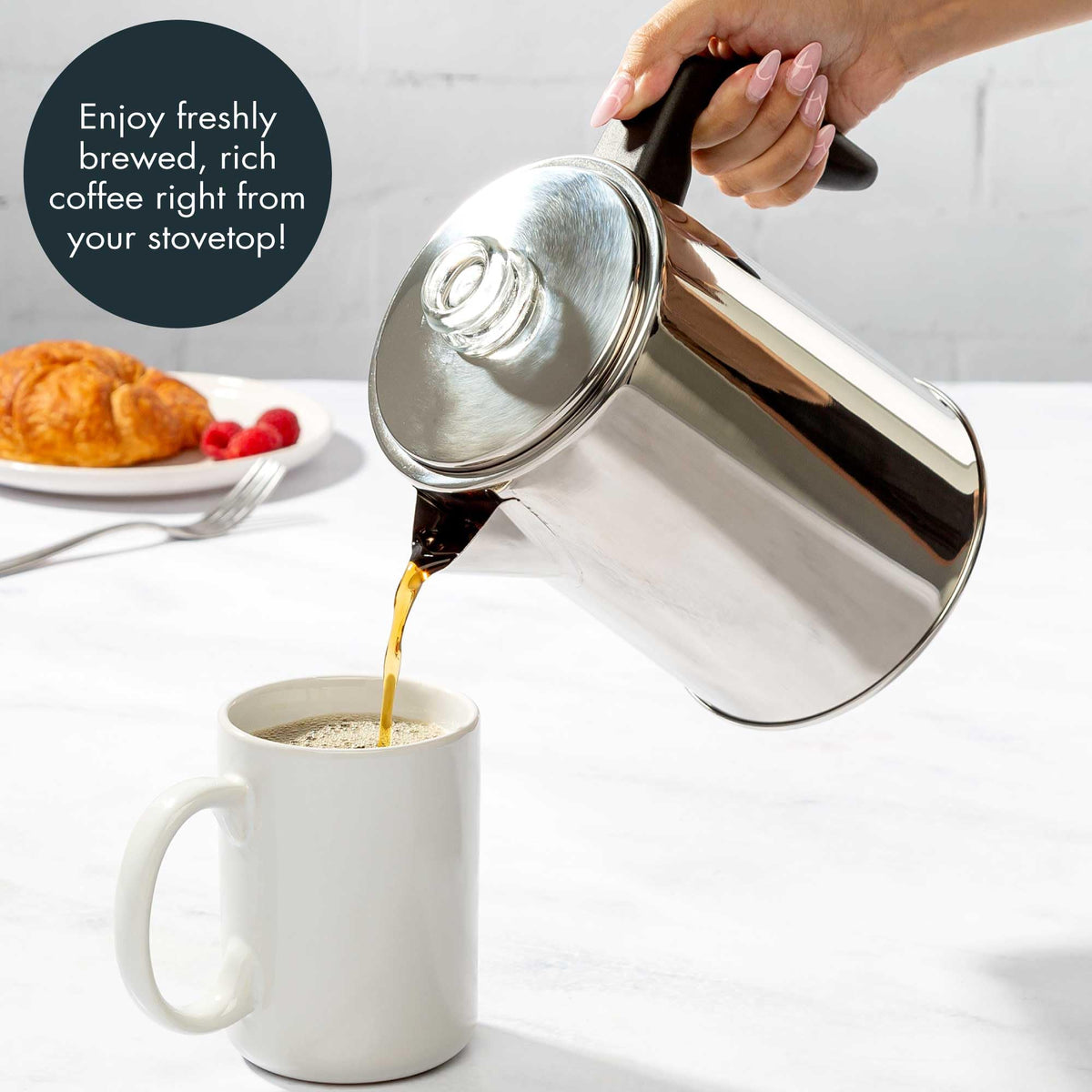 Stainless Steel 8 Cup Stovetop Coffee Percolator H901