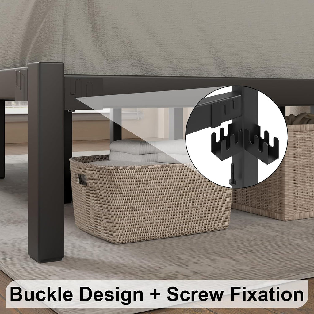 Queen Metal Platform Bed Frame with Headboard A25908