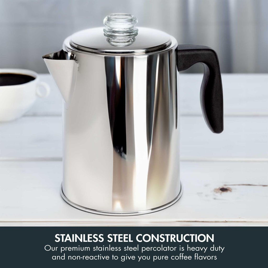 Stainless Steel 8 Cup Stovetop Coffee Percolator H901