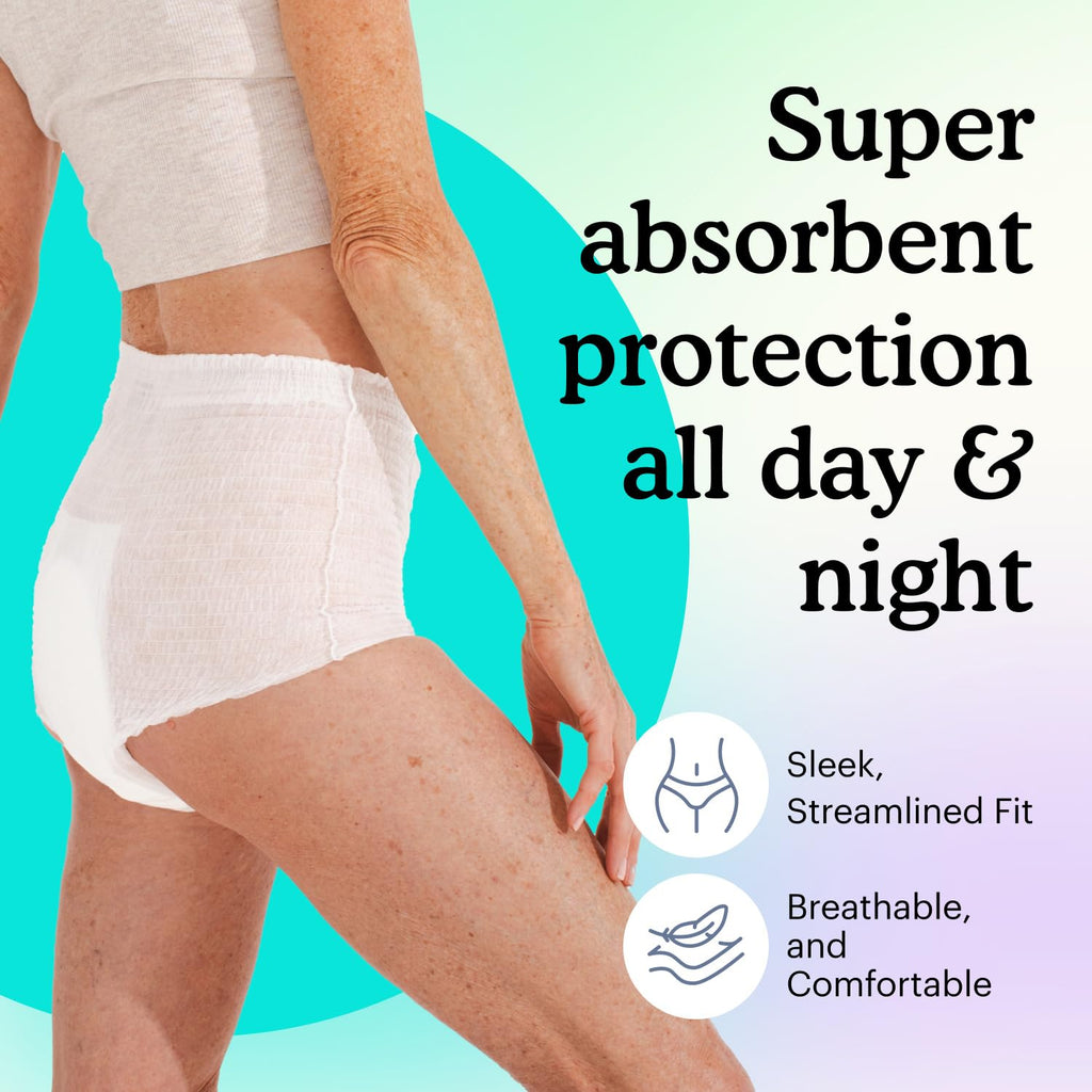 Adult Incontinence Underwear for Sensitive Skin, White Large, 56 Count T45638