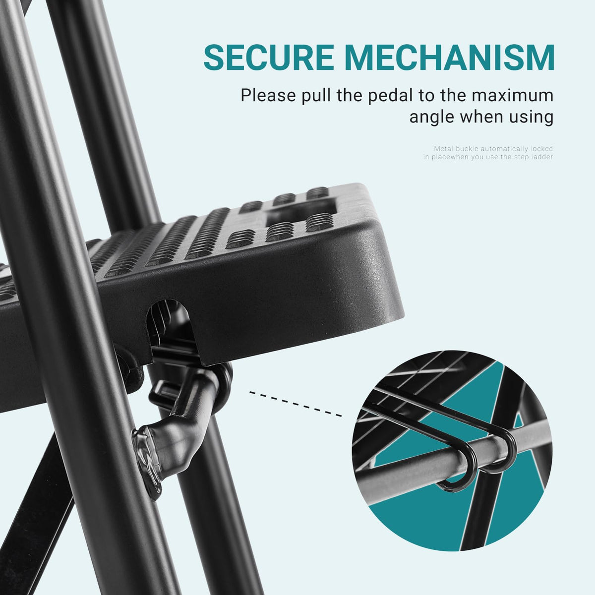 3 Step Ladder 500lbs Capacity Foldable Step Stool V73226