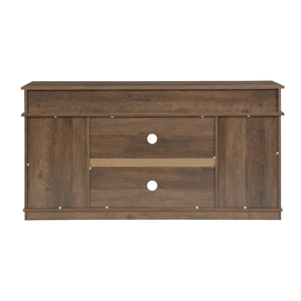 Farmhouse Wood TV Stand with Sliding Barn Doors J83407