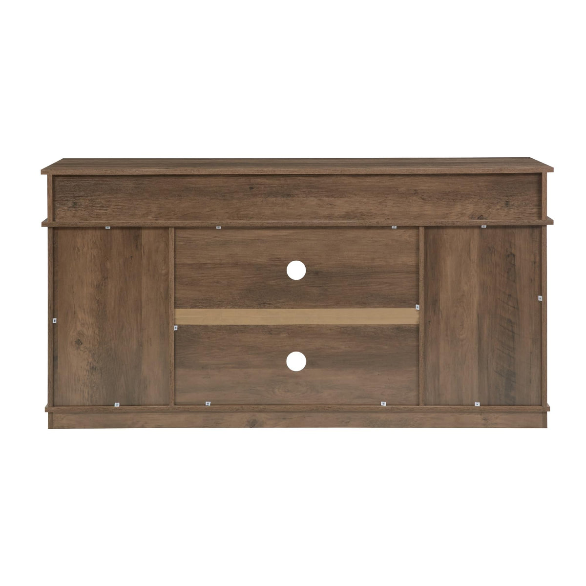 Farmhouse Wood TV Stand with Sliding Barn Doors J83407