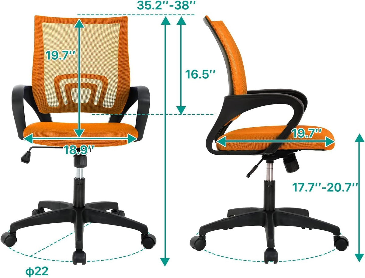Ergonomic Orange Mesh Office Chair with Lumbar Support Q402
