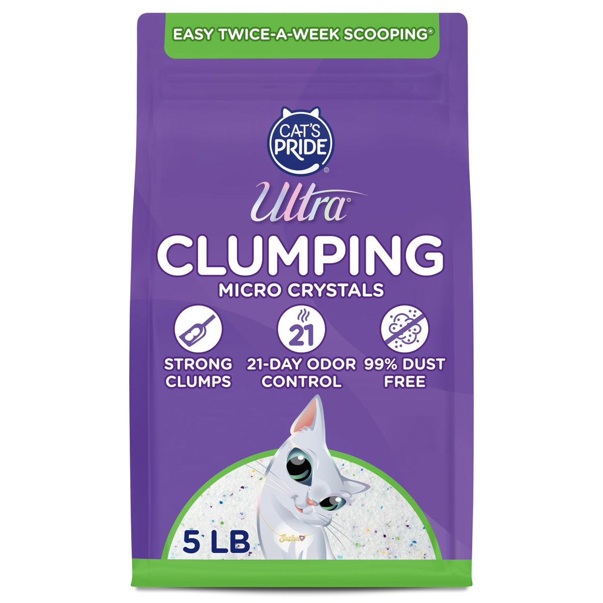 Clumping Micro Crystals Litter, Fragrance Free, 5lb D84429