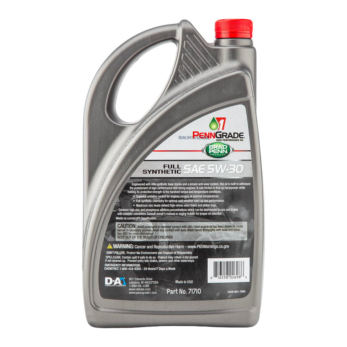 Full Synthetic SAE 50W-30 Motor Oil 5 Quart K2635