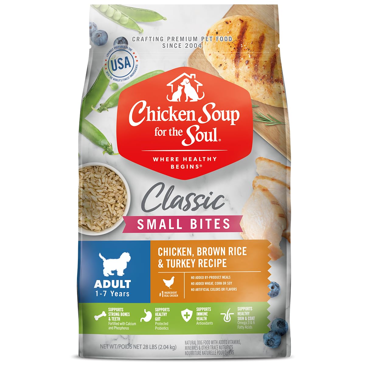 Natural Premium Small Bites Adult Dry Dog Food, Chicken, Brown Rice & Turkey 28lb S594