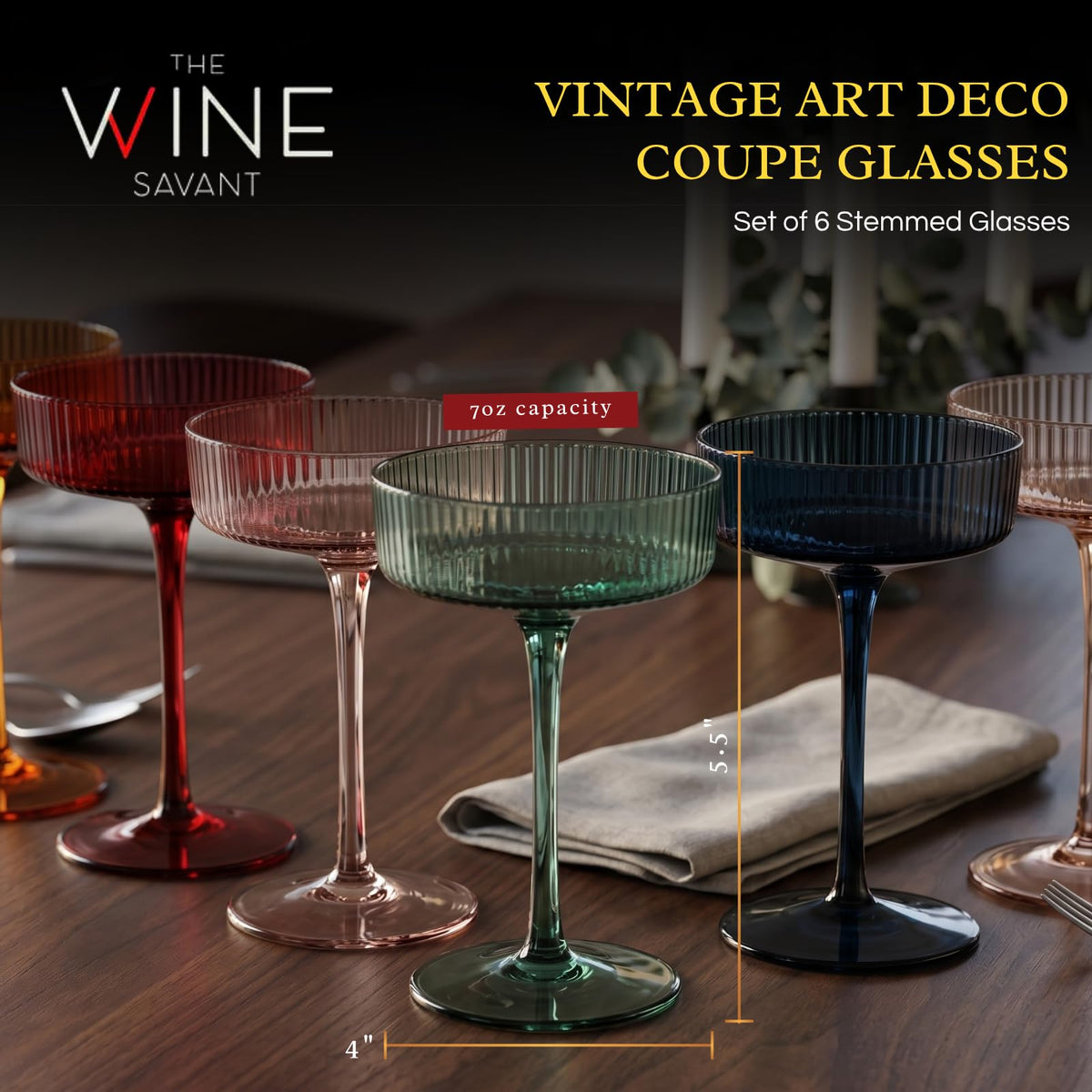 Vintage Art Deco Coupe Glasses R55197