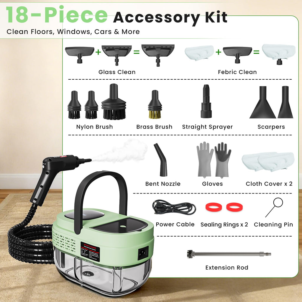2500W Handheld Steam Cleaner, 3 Steam Levels, 1600Ml Tank V719