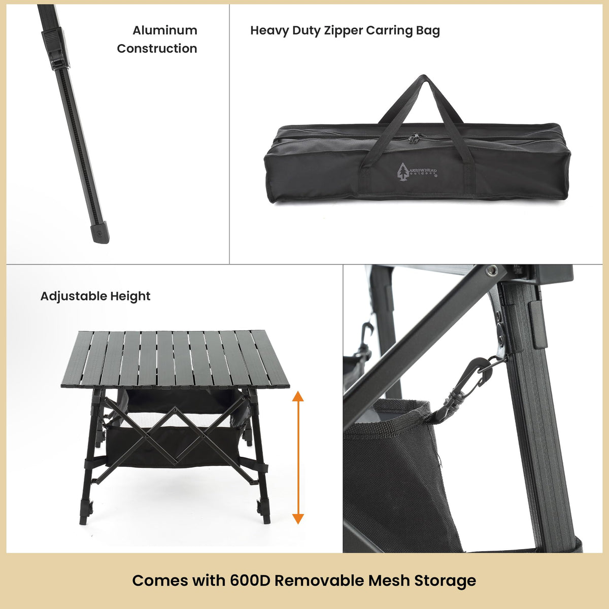 39 in Aluminum Folding Camp Table E82161