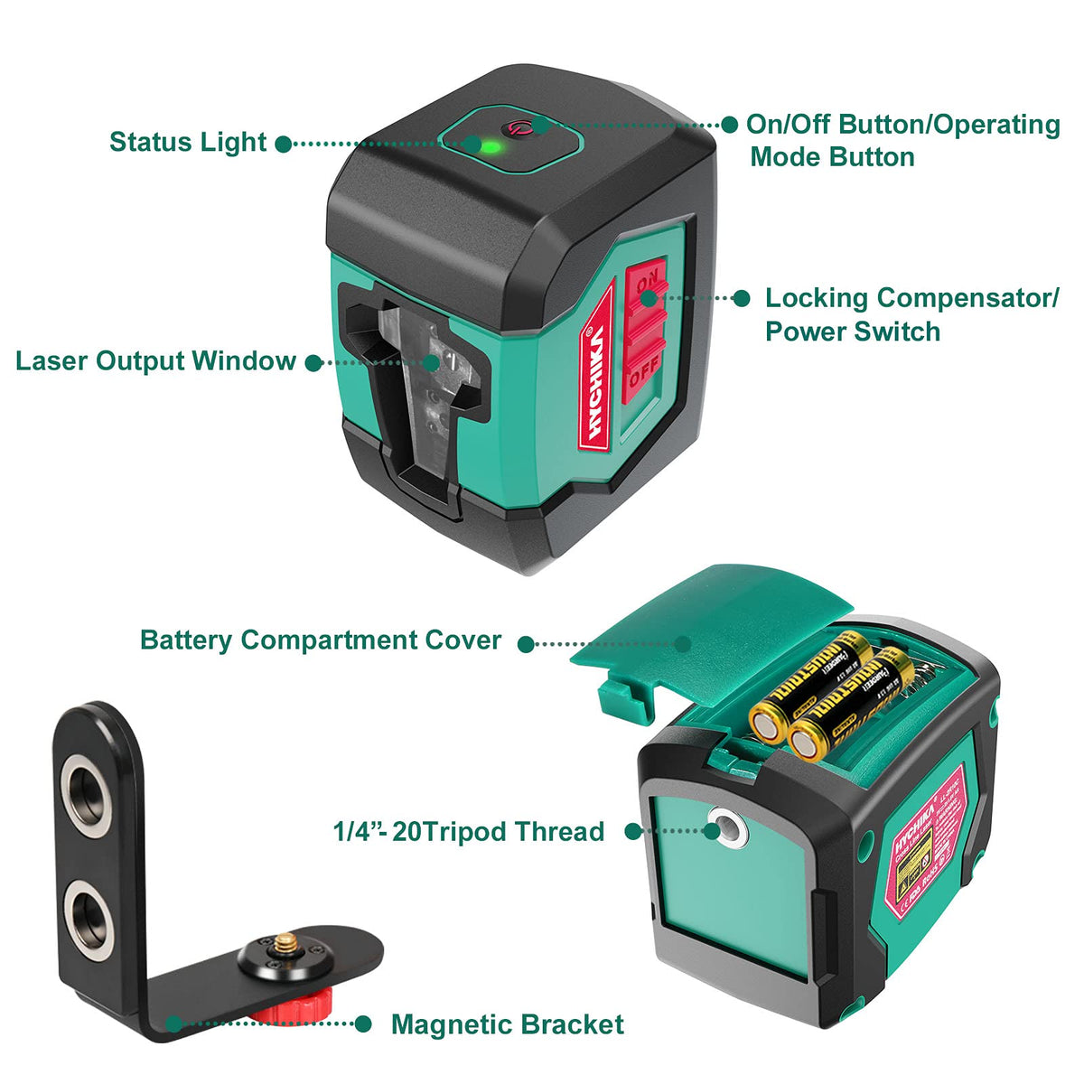 Self-Leveling Cross Line Laser Level with Magnetic Bracket V29102