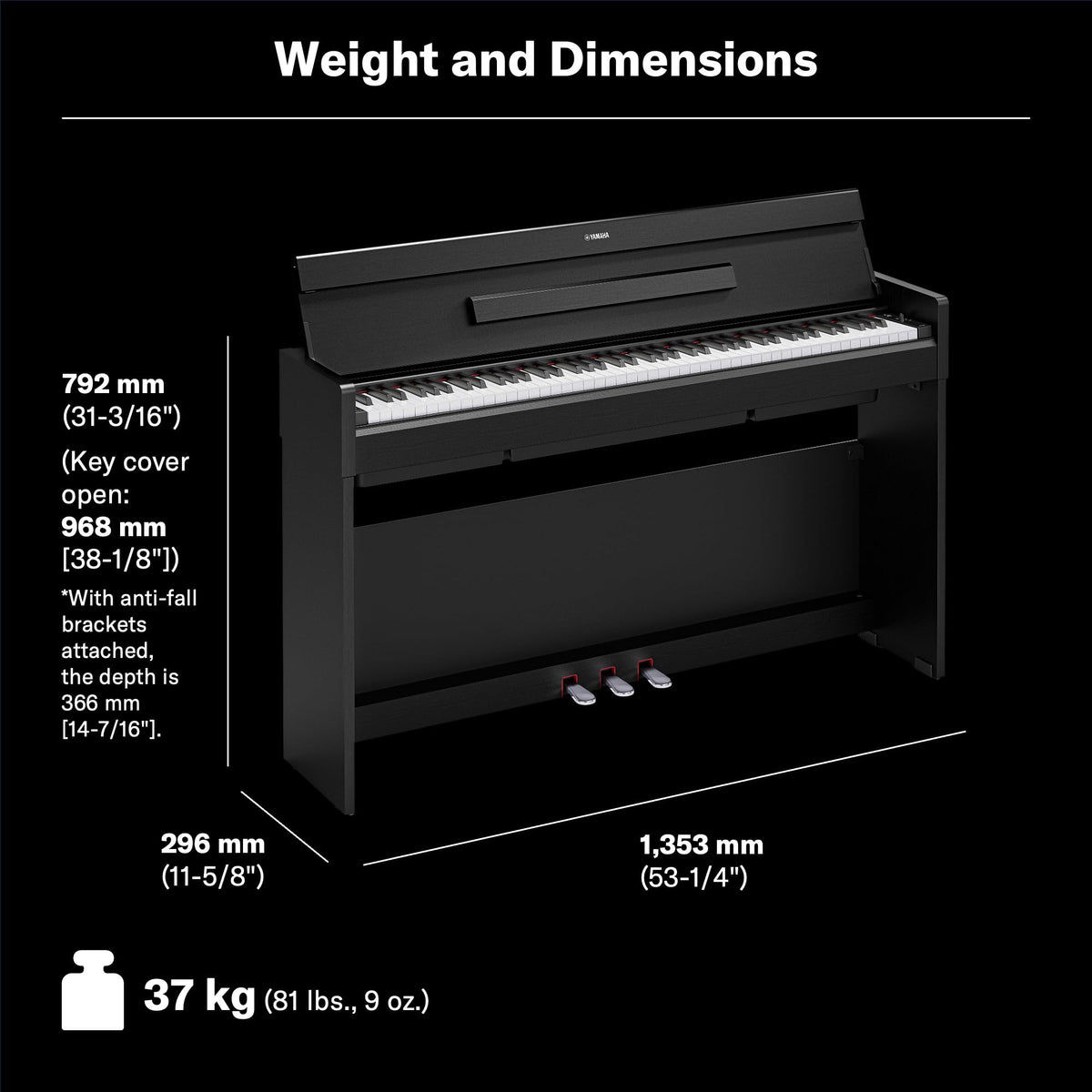 White 88-Key Weighted Digital Piano with 3-Pedal Unit P66612