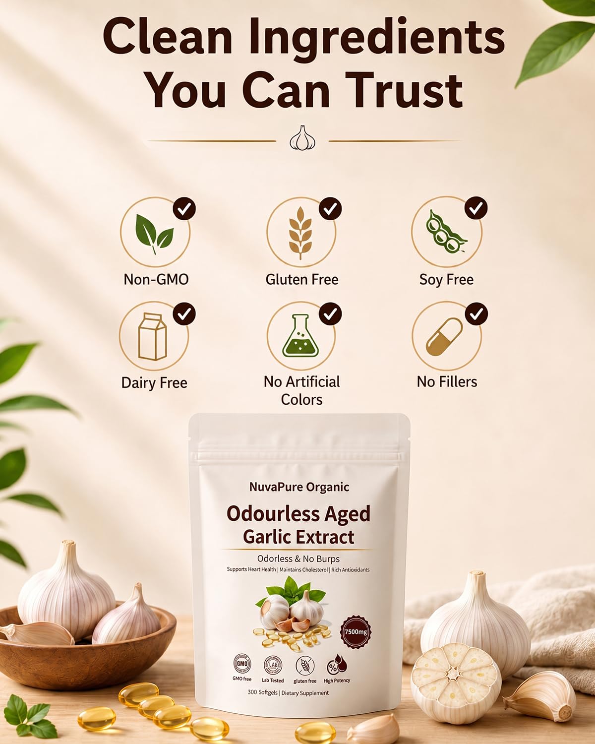 Odorless Aged Garlic Extract Capsules U980