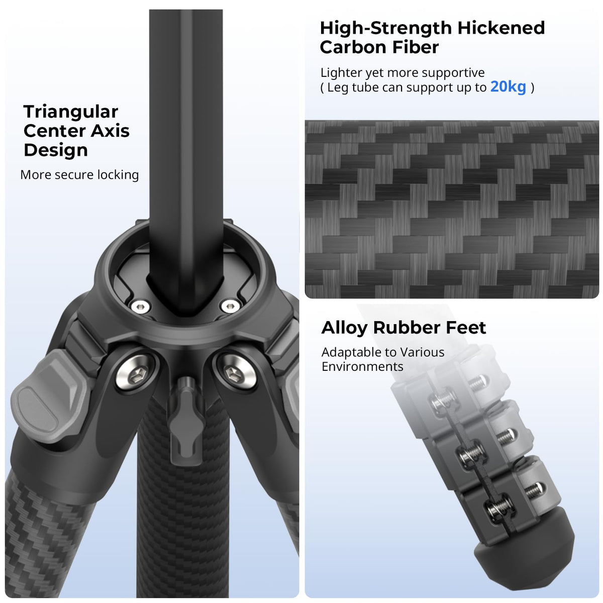 Carbon Fiber Compact Travel Tripod with Fluid Head P949644