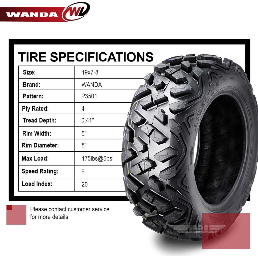 19x7-8 ATV Tires Set 2 N667074