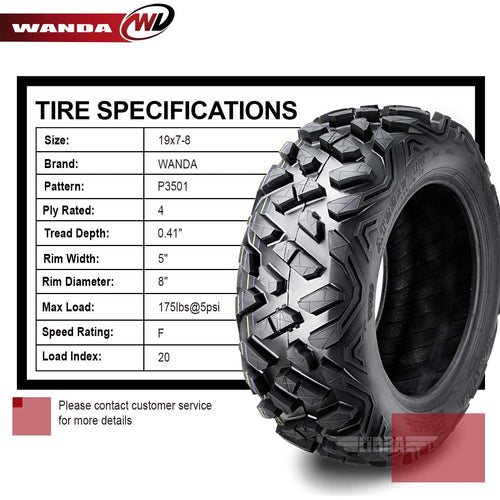 19x7-8 ATV Tires Set 2 N667074